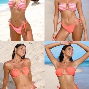 Cupshe Vibrant Coral Bikini Set